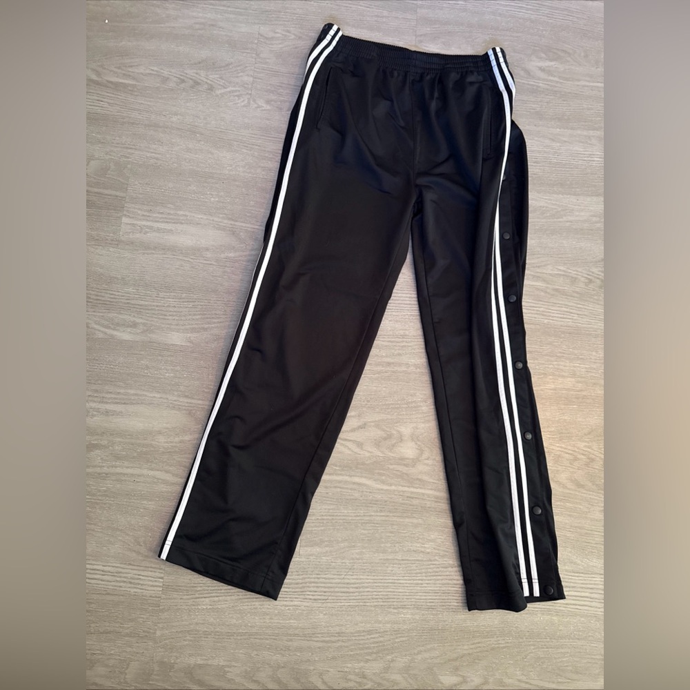 VINTAGE Foot Locker Tear Away Track Pants Mens XL Black Basketball Training Y2K